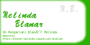 melinda blanar business card